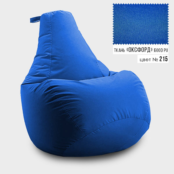 

Бескаркасное кресло мешок груша Coolki XL 85x105 Синий (Оксфорд 600D PU)