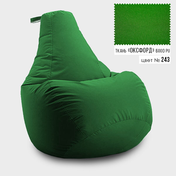 

Бескаркасное кресло мешок груша Coolki XL 85x105 Зеленый (Оксфорд 600D PU)