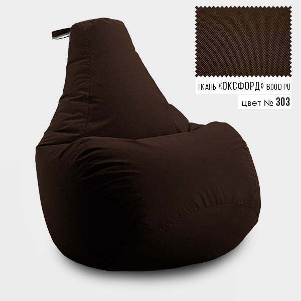 

Бескаркасное кресло мешок груша Coolki XXL 90x130 Темно-Коричневый (Оксфорд 600D PU)