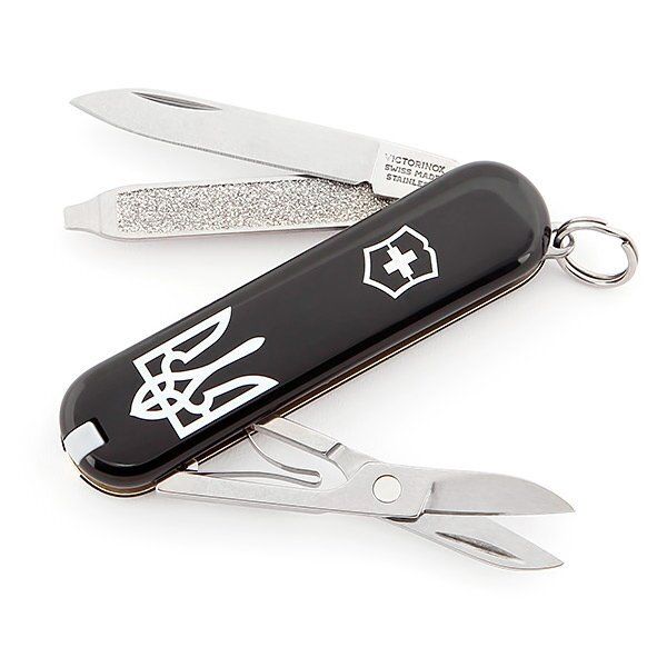 

Нож складной карманный багатофункціональний Victorinox Classic Sd Ukraine чорний 0.6223.3R1