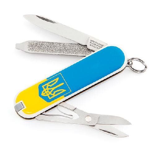 

Нож складной карманный багатофункціональний Victorinox Classic Sd Ukraine 0.6223.7R3