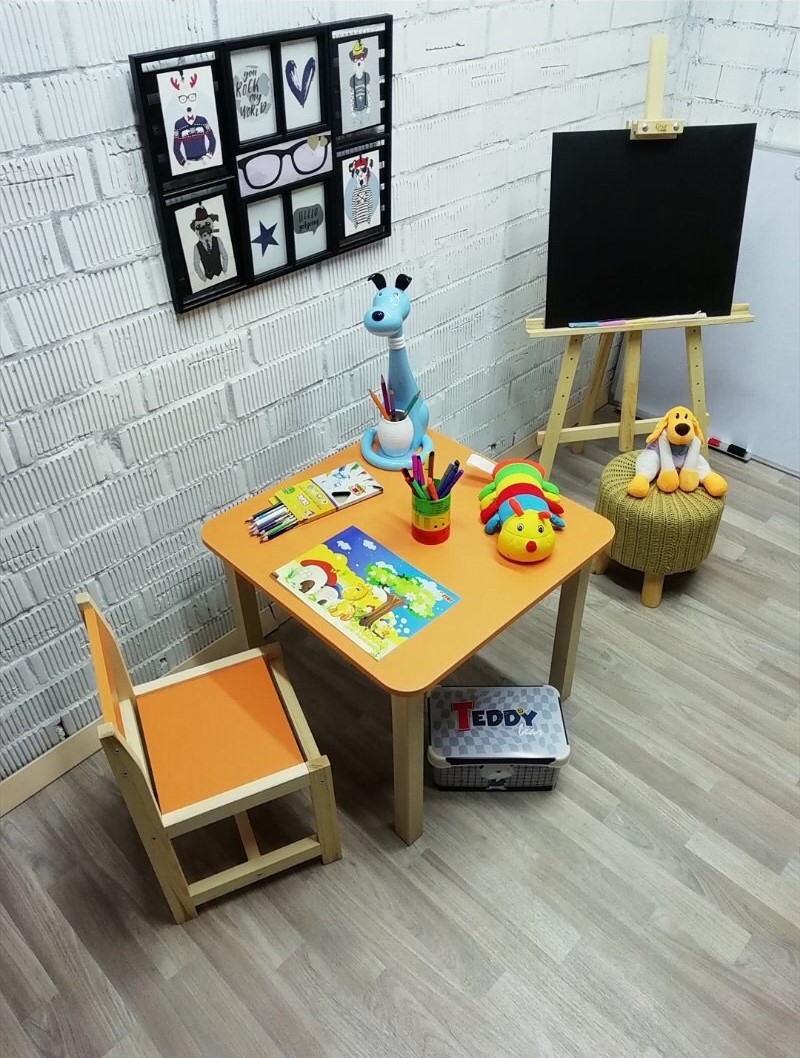 

Эко-игровой набор для детей Baby Comfort стол с нишей + стул оранжевый