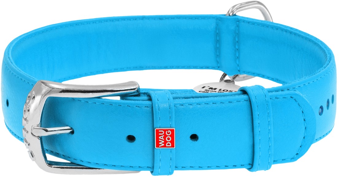 

Ошейник для собак кожаный Collar WAUDOG Glamour с QR паспортом, двойной со страз, M, Ш 25 мм, Дл 38-49 см