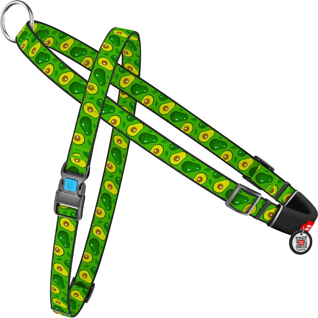 

Шлея для собак быстросъемная Collar WAUDOG Nylon c QR паспортом, рисунок "Авокадо", пластиковый фастекс, M, Ш 20 мм, А 45-65 см, В 55-80 см (5422)