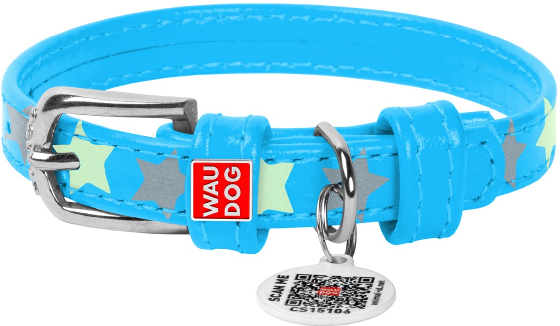 

Ошейник для собак кожаный Collar WAUDOG Glamour с QR паспортом, узор "Звёздочка", светящийся/светоотражающий, XS, Ш 15 мм, Дл 27-36 см (35852)