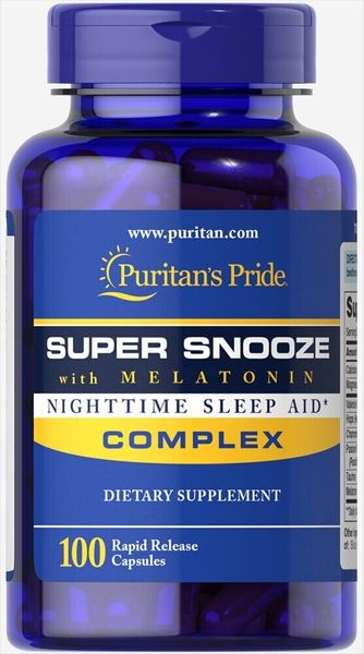 

Комплекс для сна Super Snooze with Melatonin Puritan's Pride 100 капсул (PP451)
