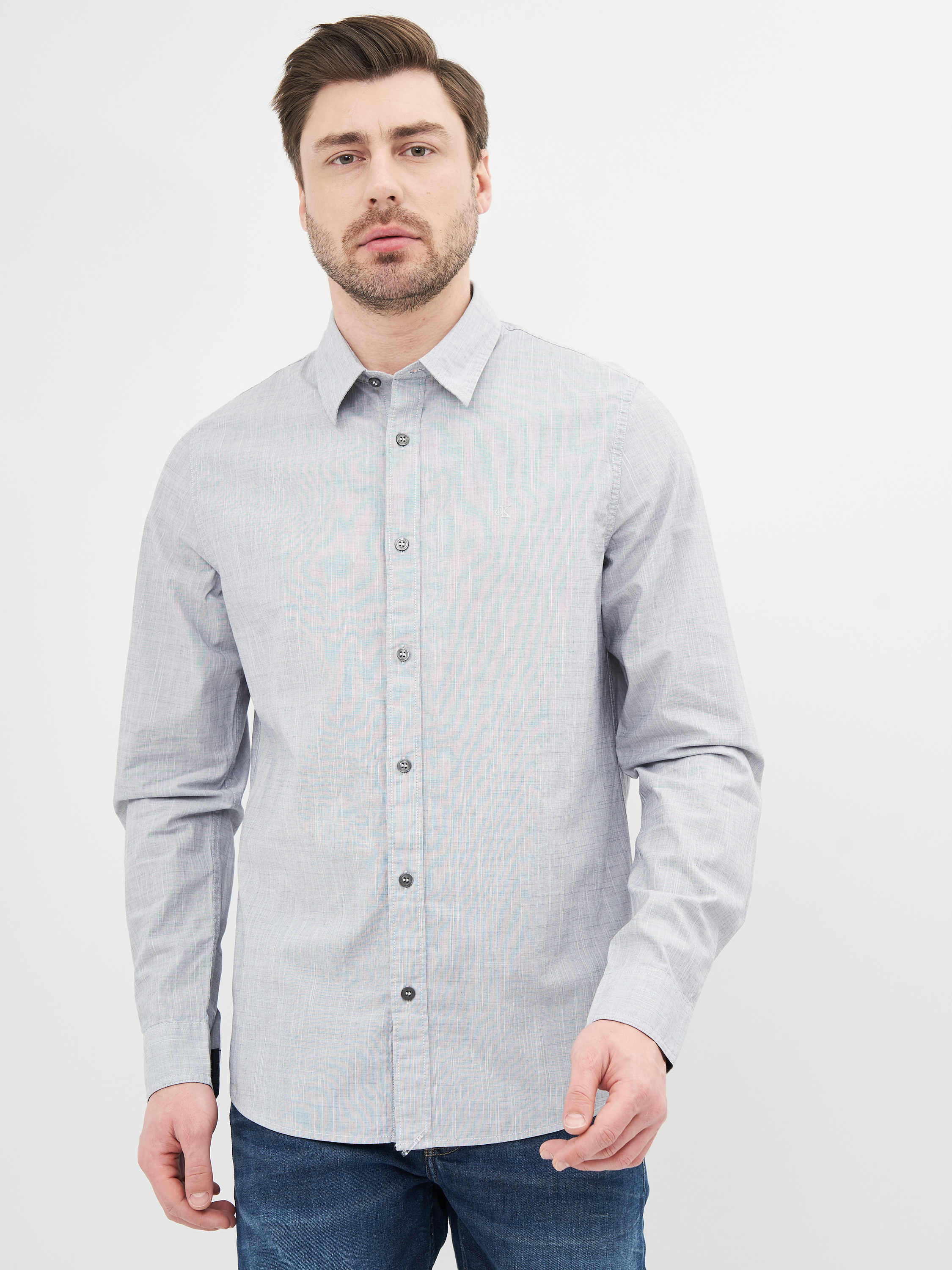 

Рубашка Calvin Klein Jeans Structured Slim Stretch Shirt J30J317171-CHW  Night Sky, Рубашка Calvin Klein Jeans Structured Slim Stretch Shirt J30J317171-CHW M Night Sky