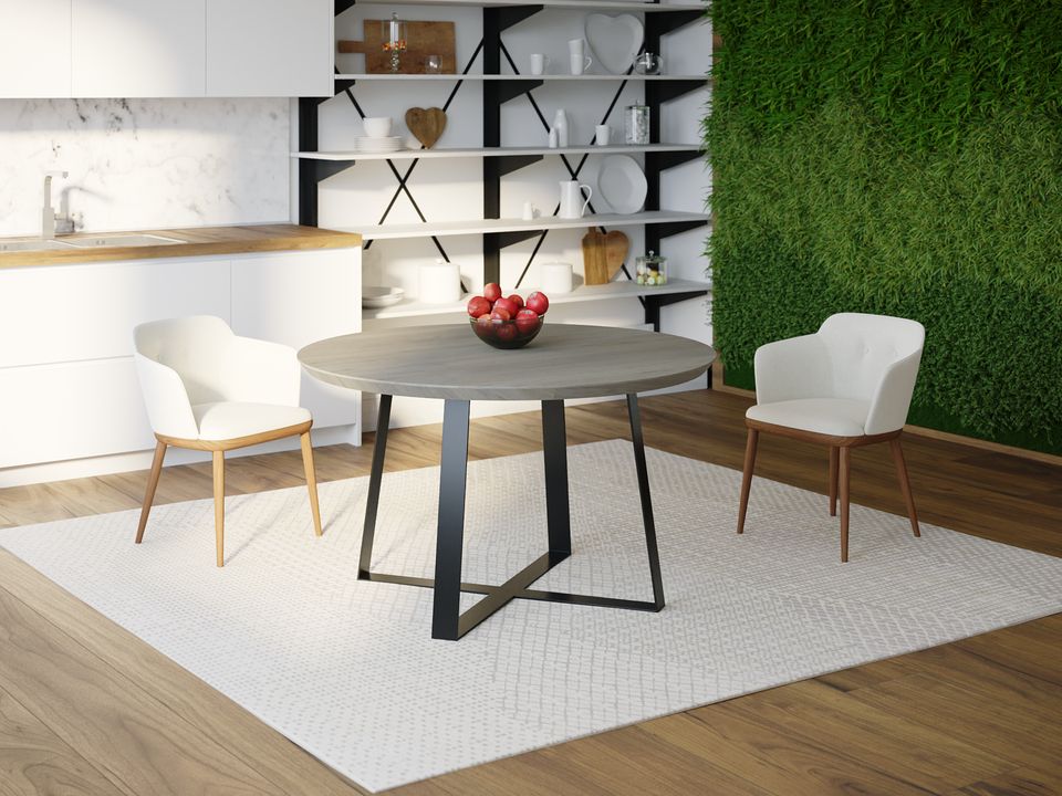 

Обеденный стол Skandi Wood SW062 Миссисипи Круглый ⌀ 130 см МДФ+Шпон Дуб Темно-Cерый