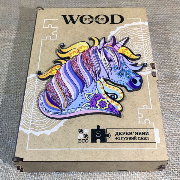 

Пазлы деревянные фигурные WOOD Puzzle Единорог (10103)