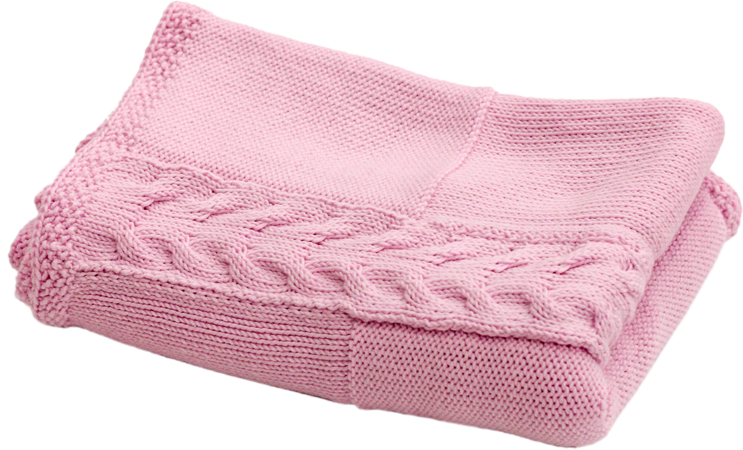 

Плед вязаный Lamon Braid Pink с косичкой 100х70