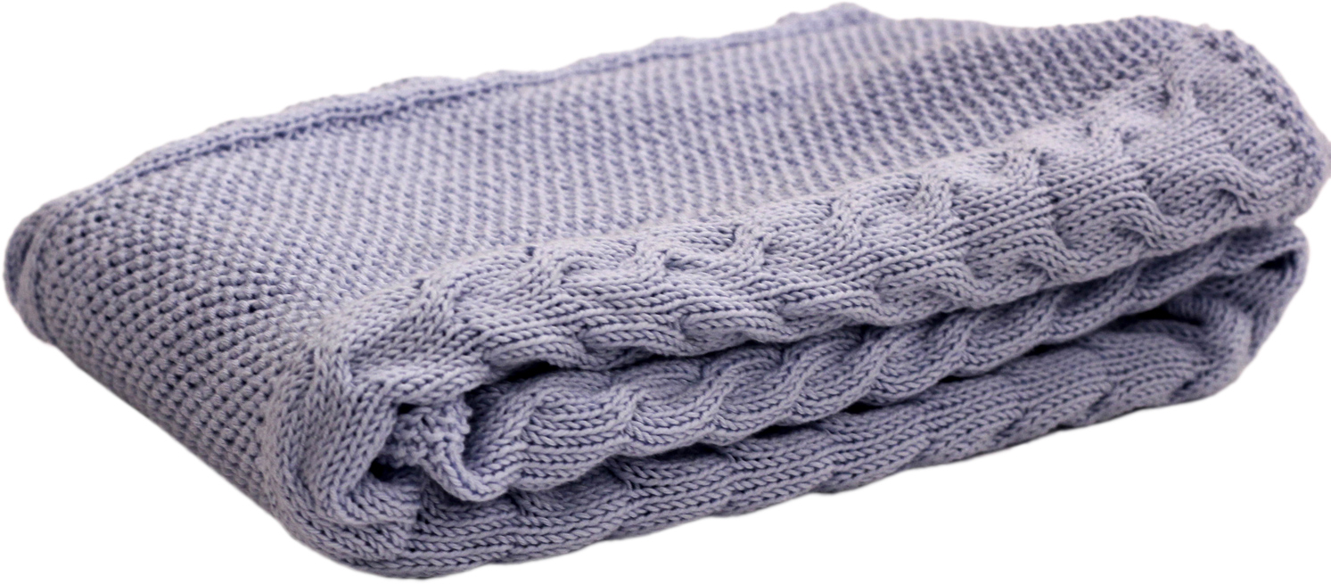 

Плед вязаный Lamon Braid Blue 100х80