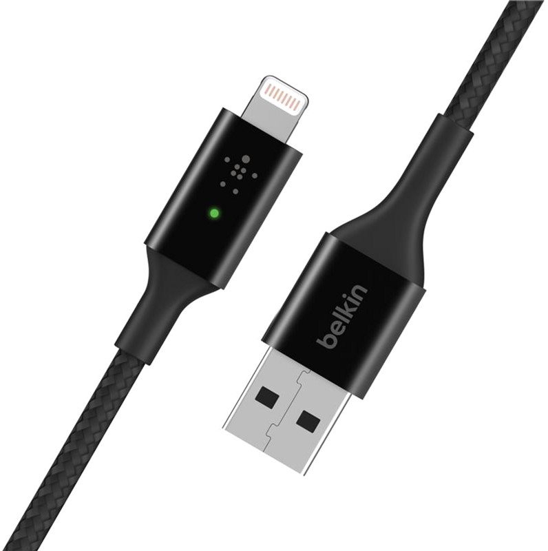 

Кабель Belkin USB-A - Lightning Braided Smart LED 1.2 м Black