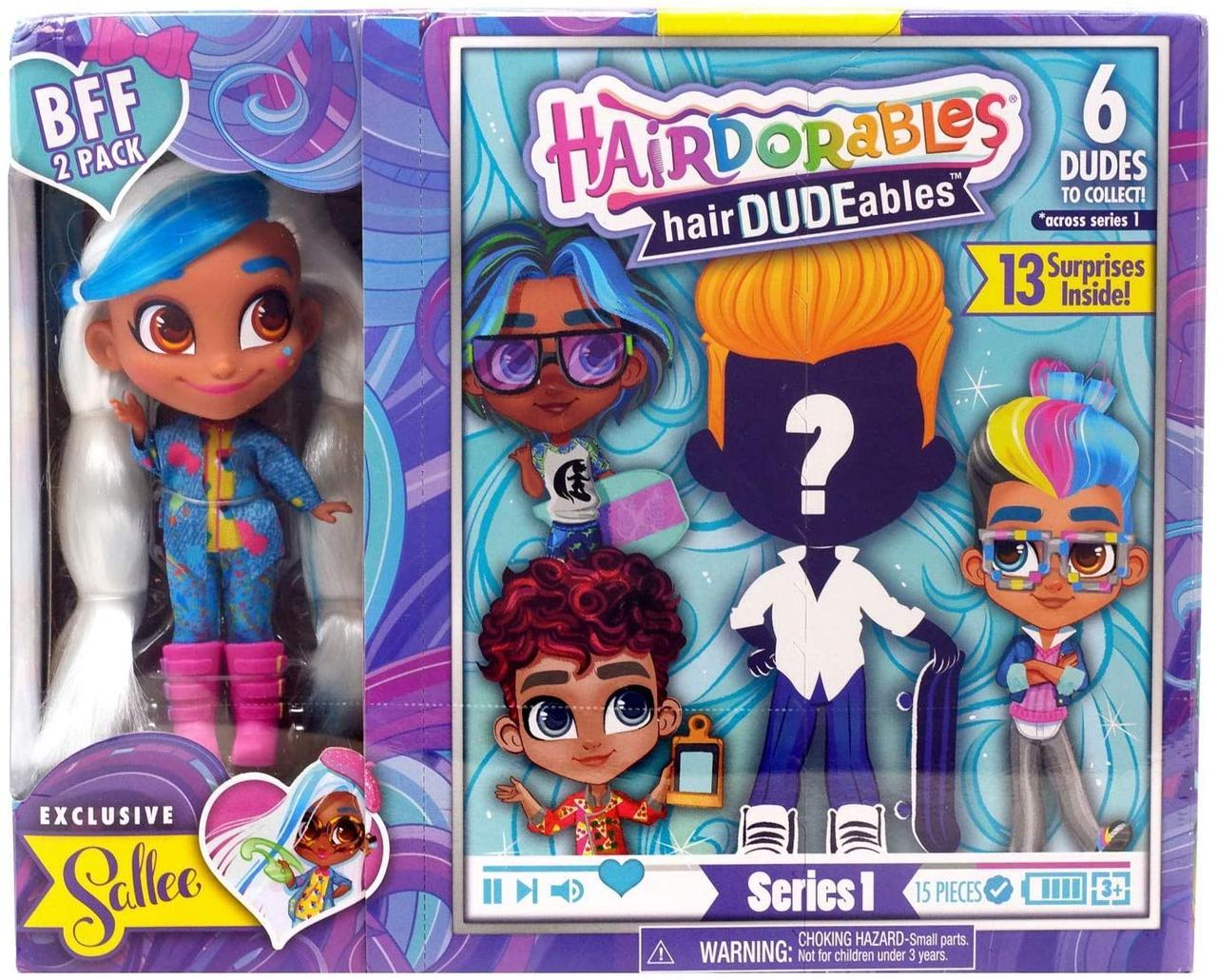 

Набор Just Play Hairdorables Sallee Модная парочка сюрприз 2 куклы мальчик и девочка Салли