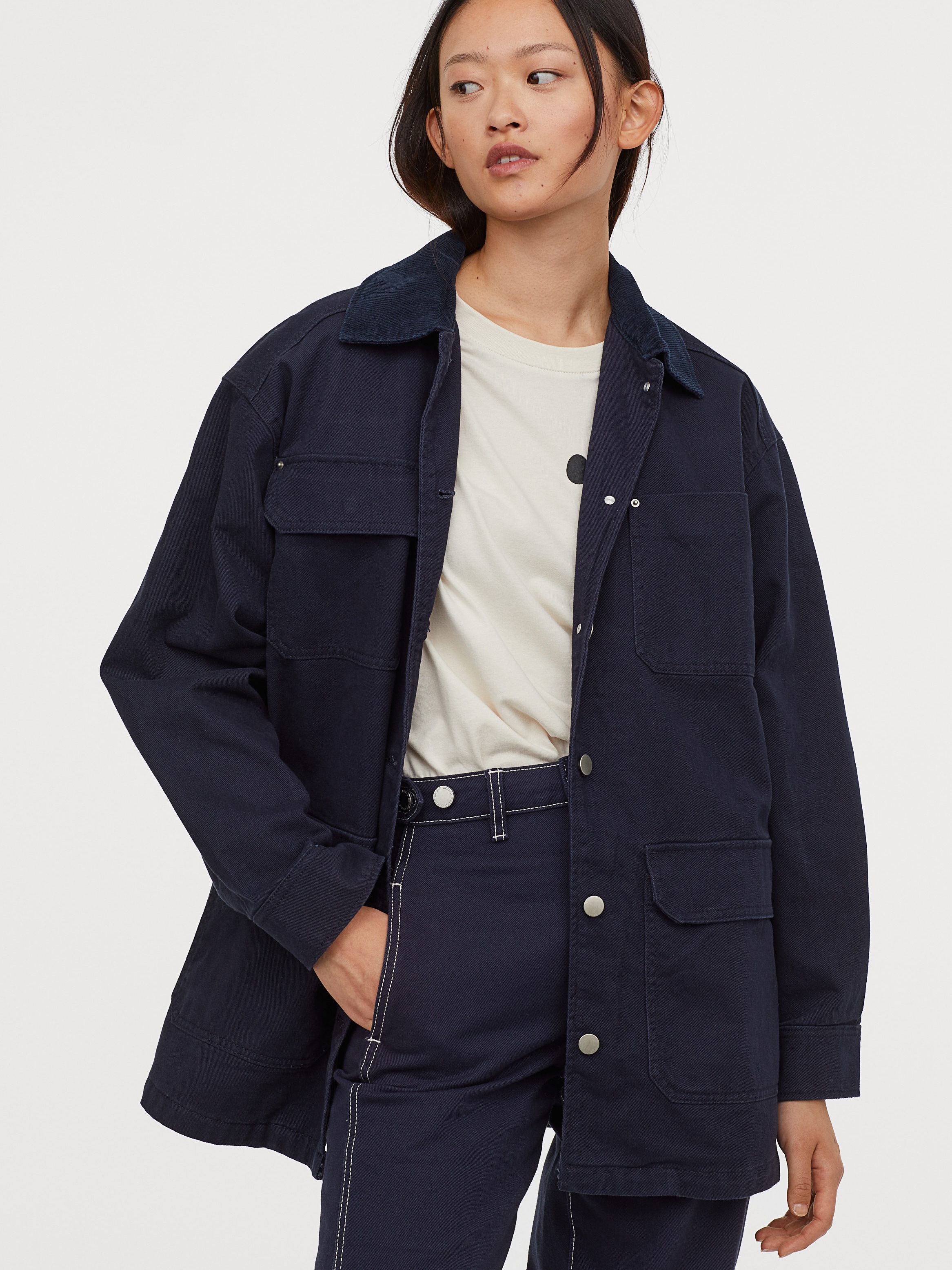 

Джинсовая куртка H&M 0783709-0 L Темно-синяя