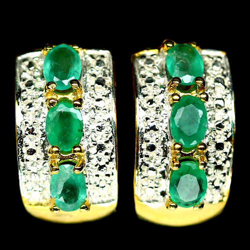 

Серьги из серебра с изумрудом С1514