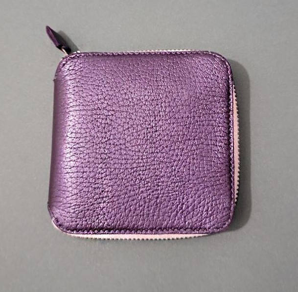

Кошелек с натуральной кожи на молнии фиолетовый Pearl Purple PJ