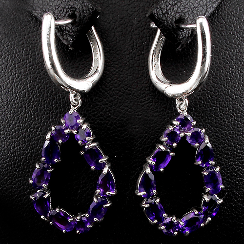 

Серьги из серебра с аметистами С1469