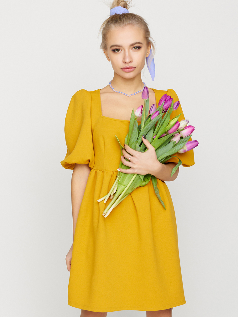 

Платье Karree Келли P1933M6116  Горчичное, Платье Karree Келли P1933M6116 XS Горчичное