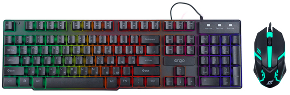

Игровой комплект клавиатура и мышка ERGO MK-510 с LED подсветкой (6433) gl78