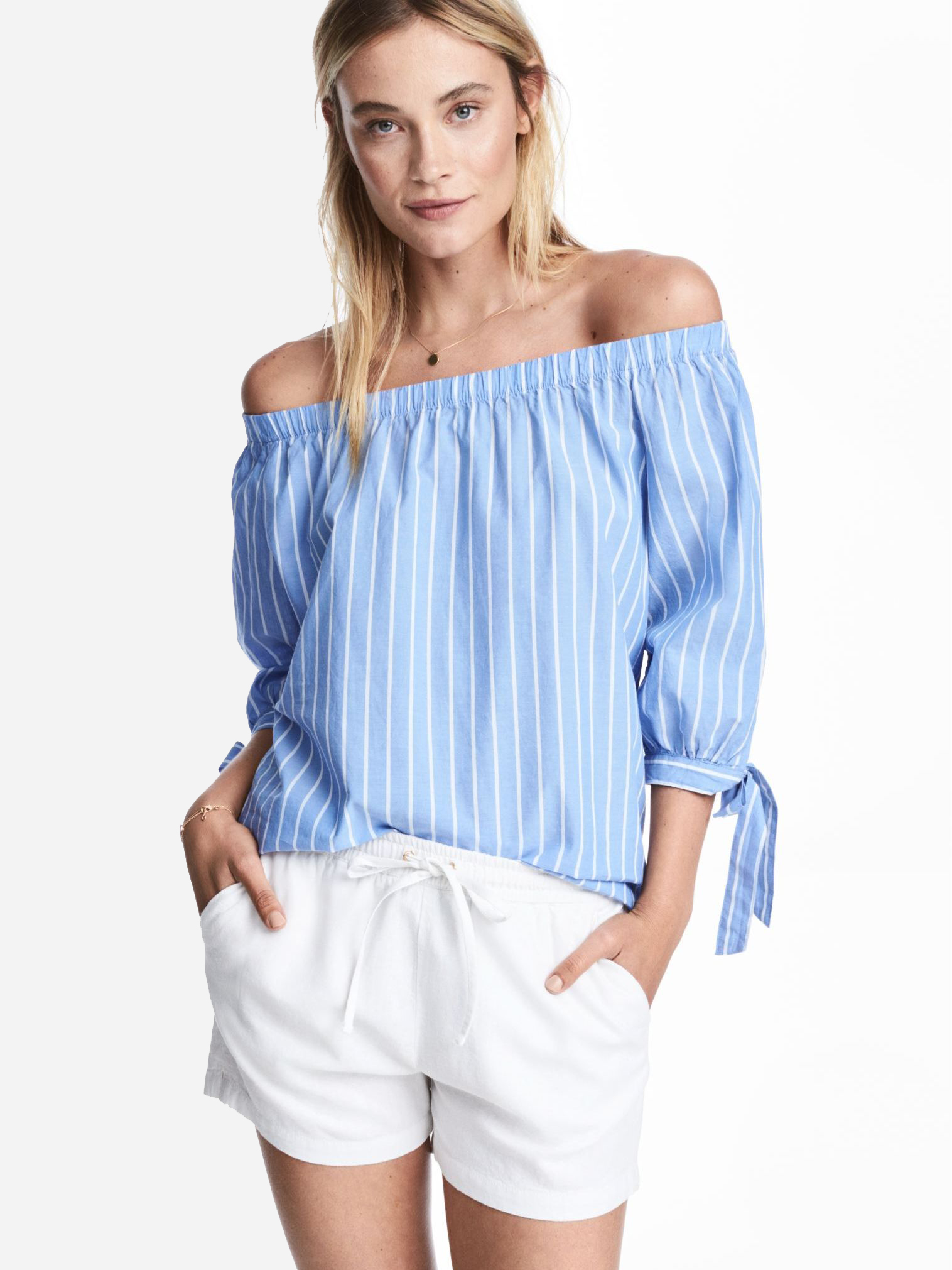 

Блузка H&M KK4719625 38 Голубая