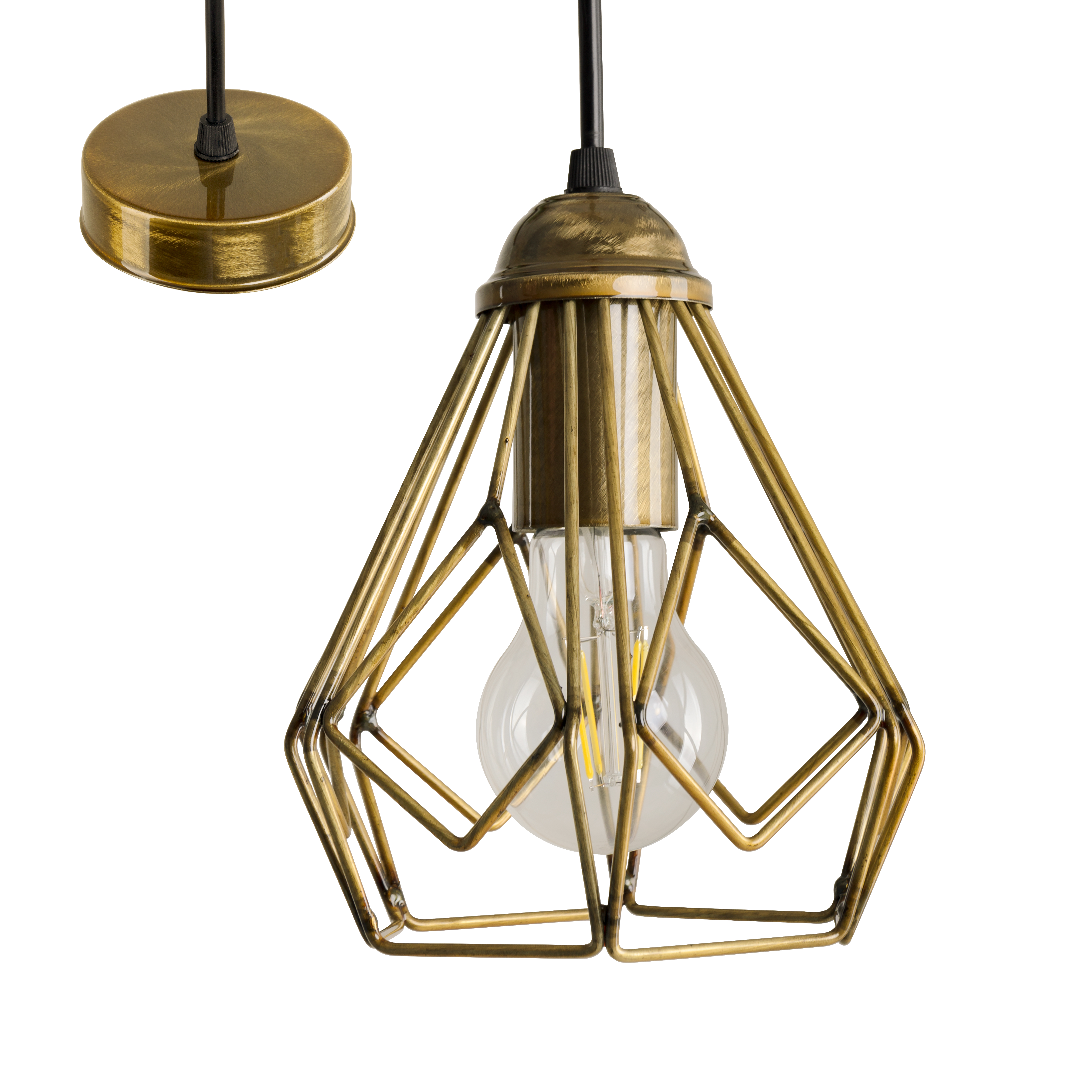 

Потолочный подвесной светильник Atma Light серии Bevel P165 AnticGoldL