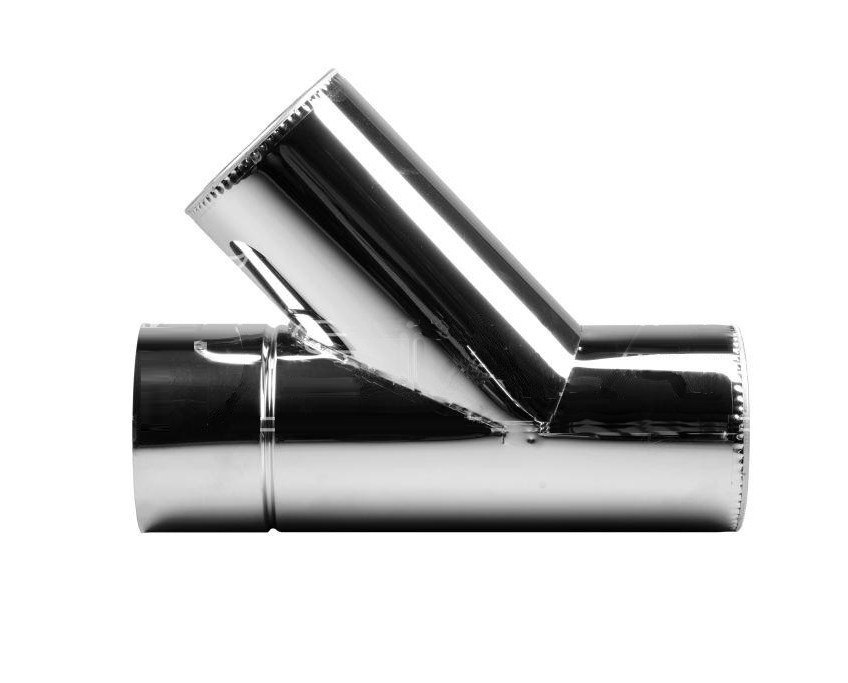 

Дымоходный тройник двустенный 45° (Eco thermo AISI 201) нерж/нерж - диаметр Ø250/320, толщина 0,5 мм