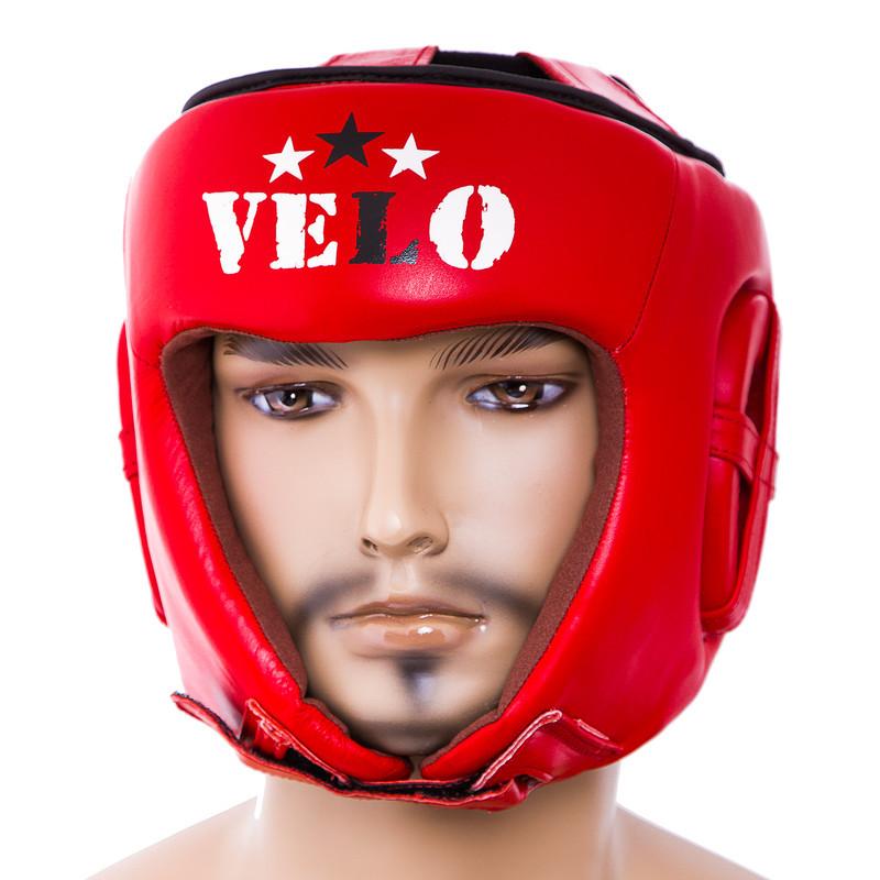 

Боксерский шлем кожаный Velo AIBA L красный (VLS-1001LR)