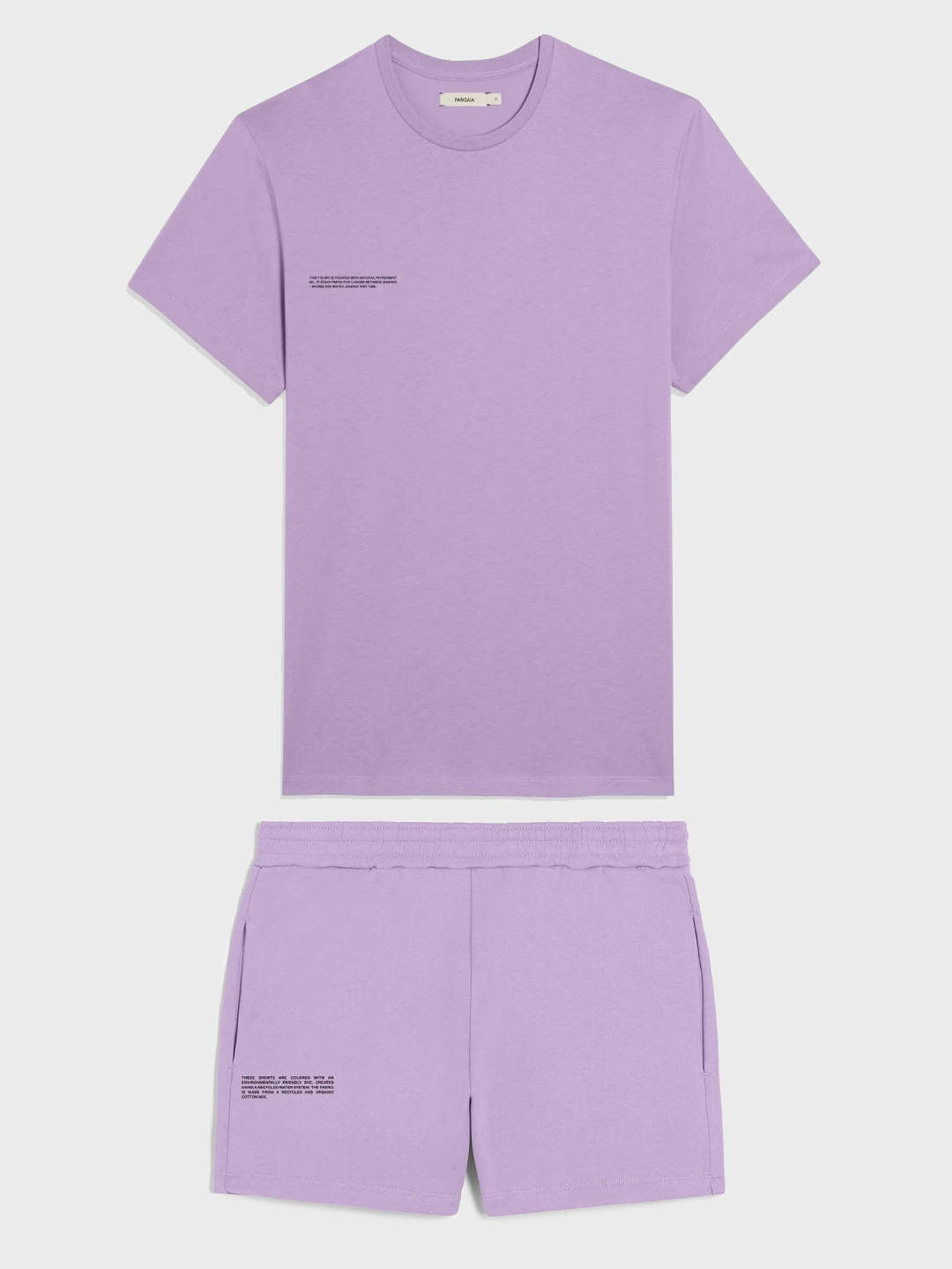 

Облегченный женский oversized костюм (футболка и шорты) из органического хлопка The Pangaia Lightweight Organic Cotton Suit Orchid Purple пастельно-фиолетовый XXS