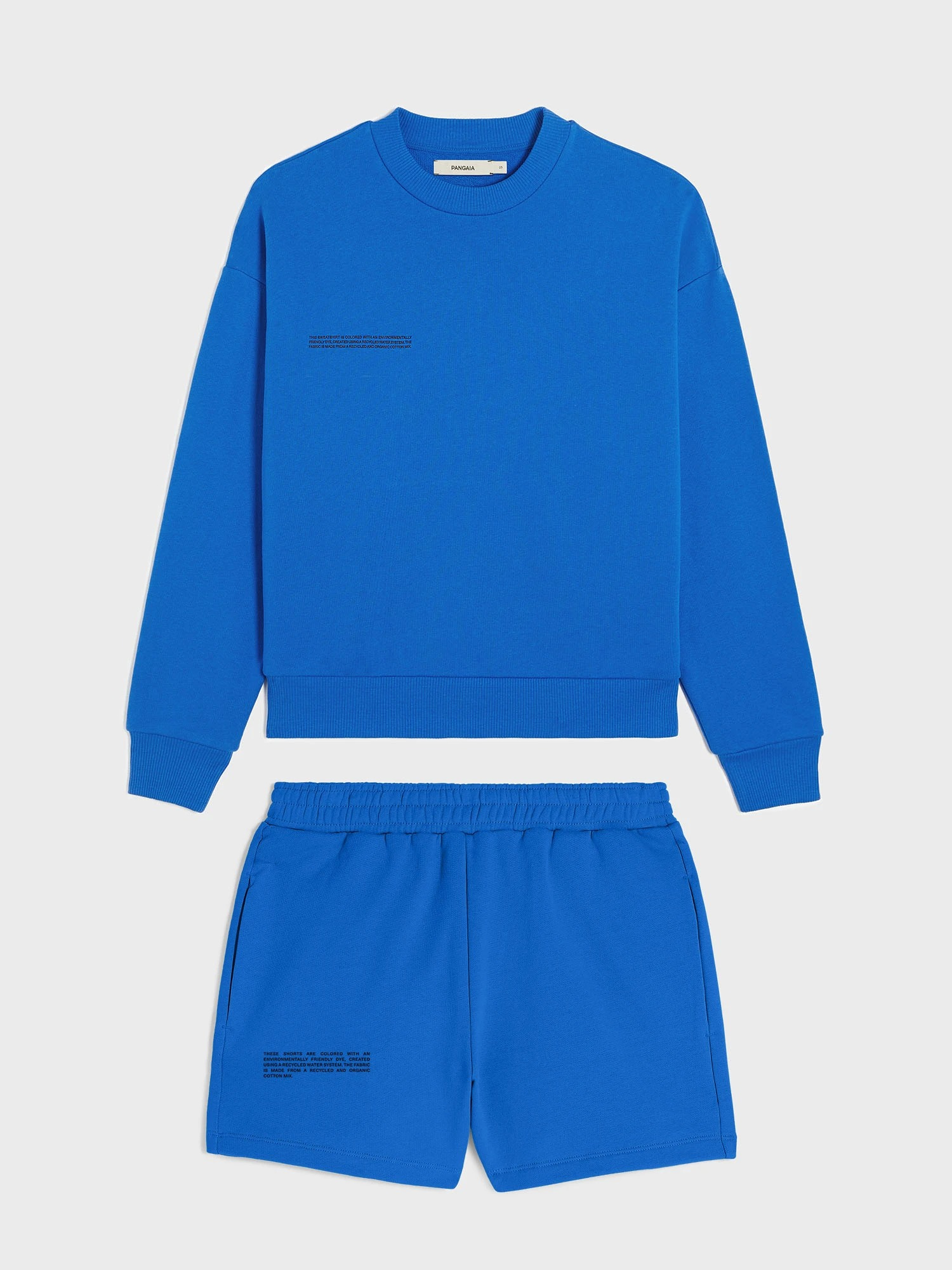 

Облегченный женский oversized костюм (свитшот и шорты) из органического хлопка The Pangaia Lightweight Organic Cotton Suit Atlantic Ocean синий M