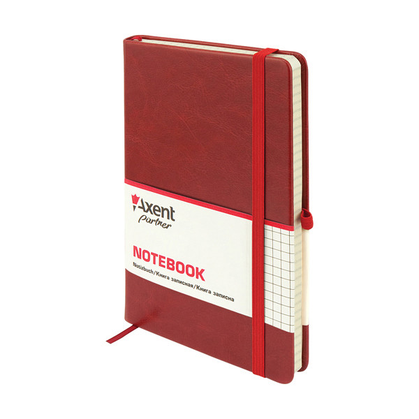 

Записная книга блокнот 125х195 Axent 96 л. клетка тв. обл. бордовый Partner Lux 8202-05-A