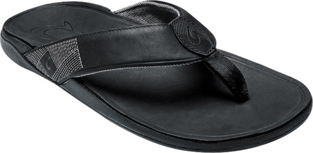 

Мужские вьетнамки, сланцы OluKai Tuahine Flip Flop Black/Black Waterproof Full Grain Leather 48
