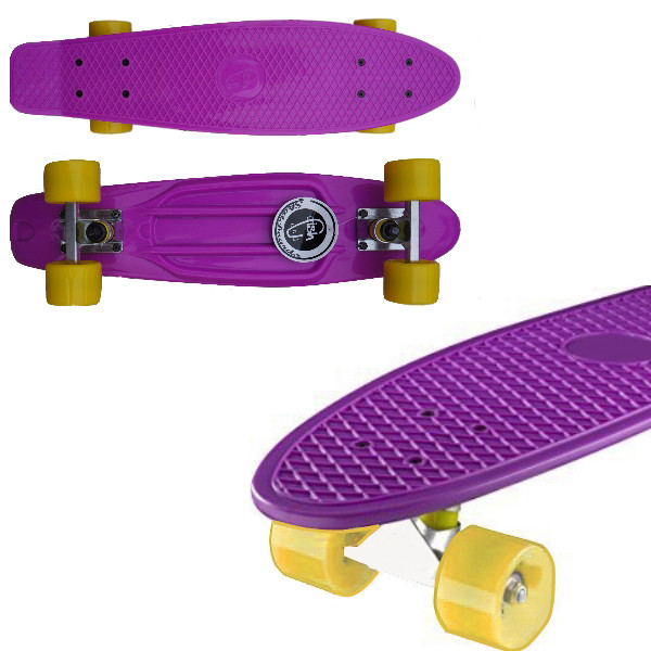 

Скейт Пенни Борд Penny My Go Fish Skateboards 22" Фиолетовый, желтые колеса