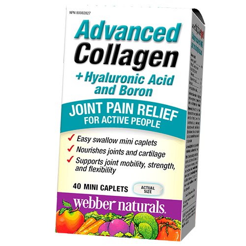 

Коллаген и Гиалуроновая кислота, Advanced Collagen + Hyaluronic Acid and Boron, Webber Naturals 40каплет (68485003)