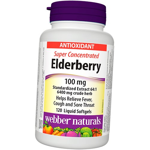 

Суперконцентрированная Бузина, Elderberry 100, Webber Naturals 120гелкапс (71485007)