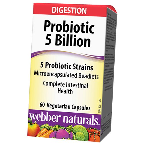 

Пробиотики, Probiotic 5 Billion 5 Probiotic Strains, Webber Naturals 60вегкапс (69485004)