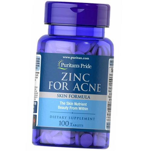 

Цинк от прыщей, Zinc for Acne, Puritan's Pride 100таб (36367201)