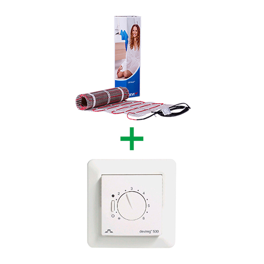 

Теплый пол Devi нагревательный мат DEVIcomfort 150Т 3,5 м² + EcoTerm KN WI-Fi