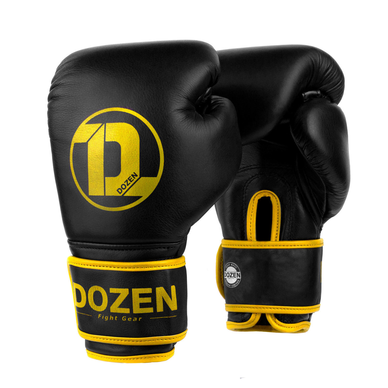 

Боксерские перчатки Dozen Monochrome Training Boxing Gloves вес 10 унций Черно-желтые DZN-BG201025