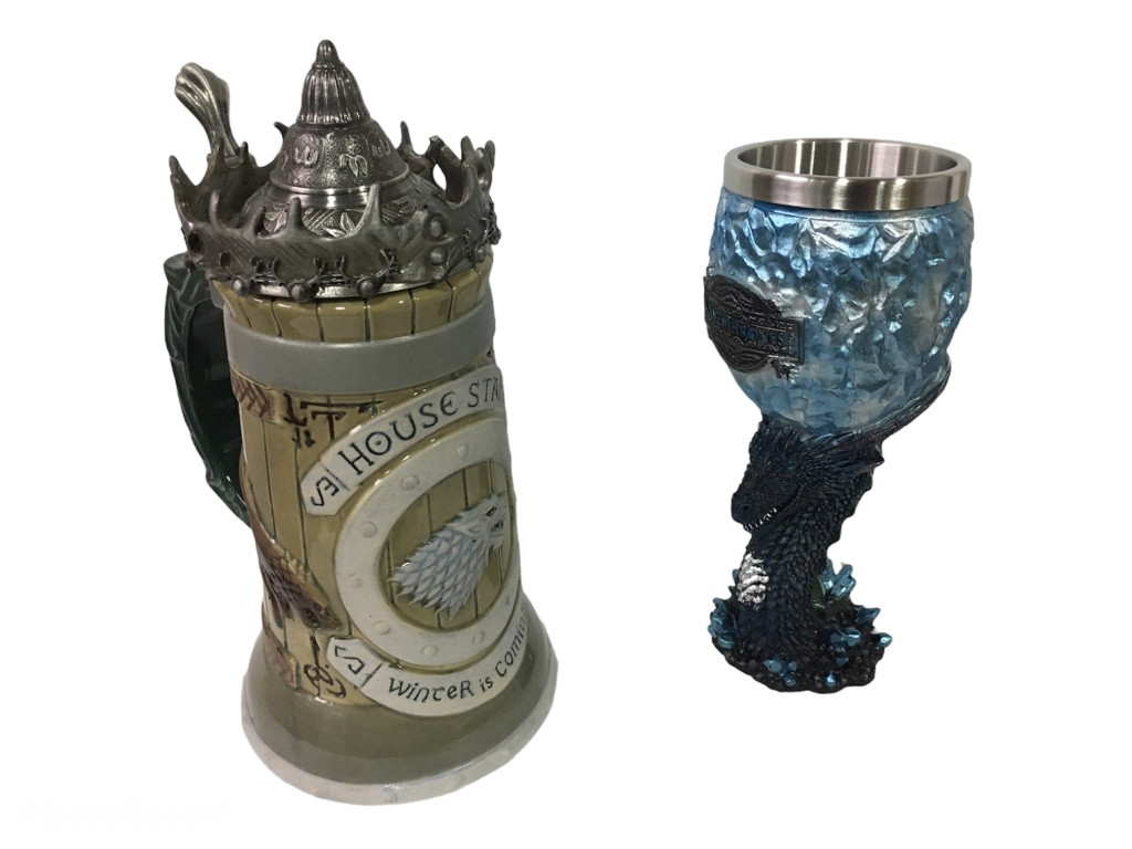 

Подарочный набор Готика Кружка Game Of Thrones House Stark Игра Престолов Дом Старков и Бокал 650/200 мл