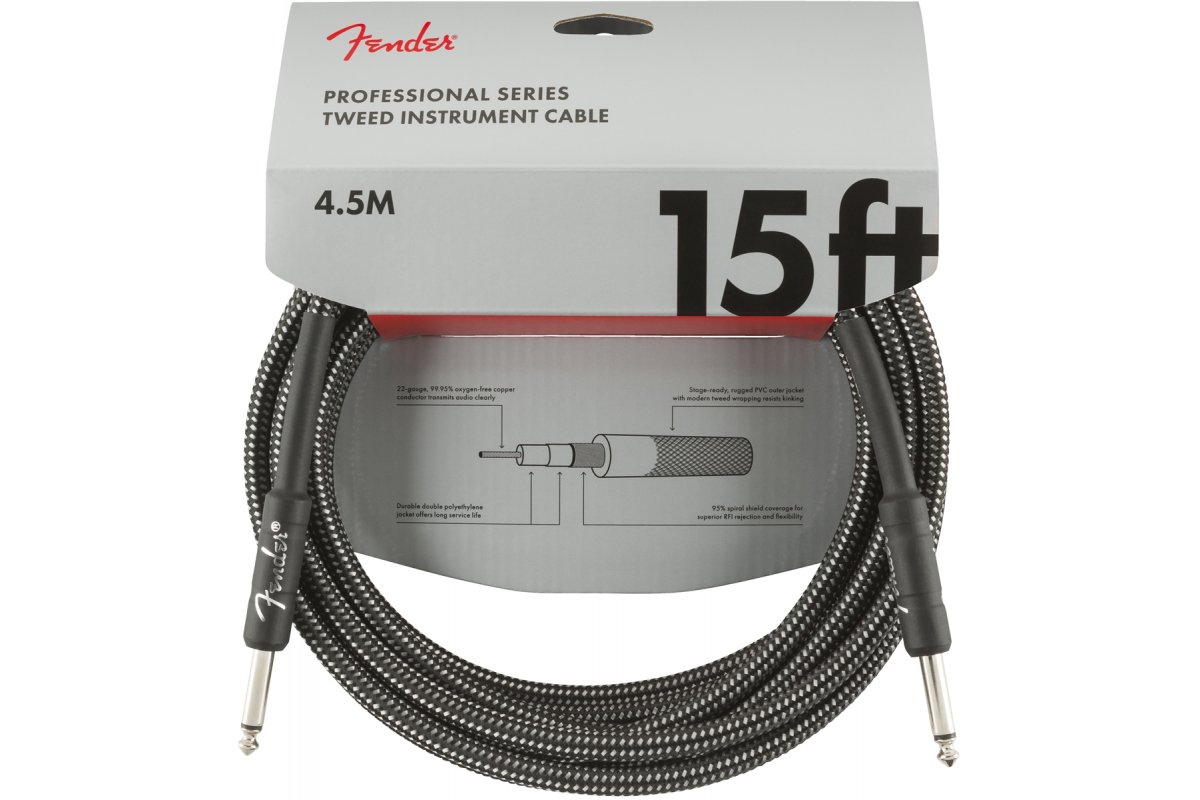 

Кабель инструментальный Fender CABLE PROFESSIONAL SERIES 15' GREY TWEED