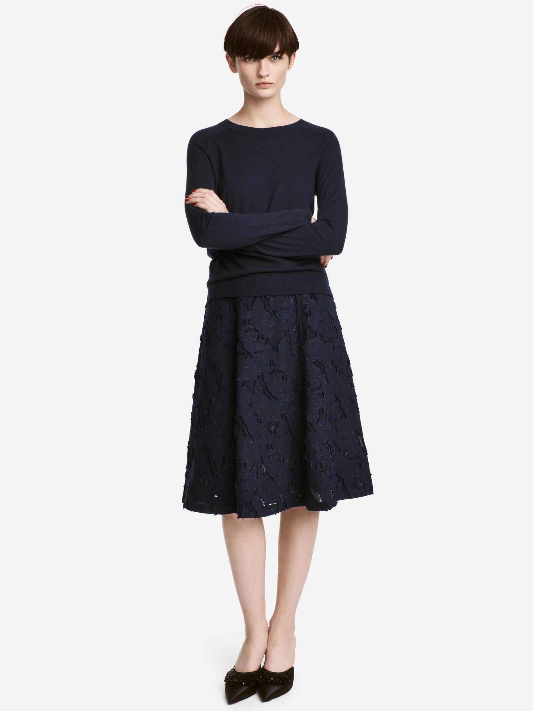 

Юбка H&M 1603-5343066 40 Темно-синяя