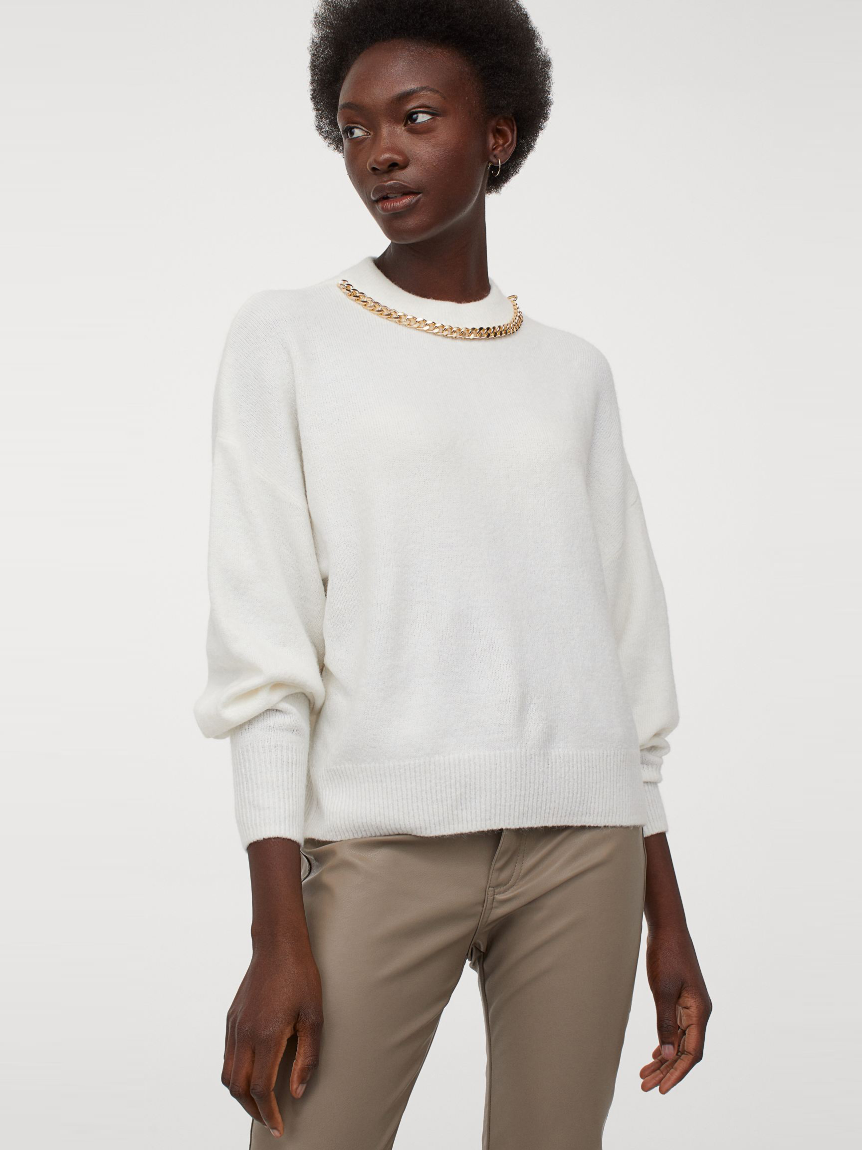 

Джемпер H&M 1703-9340532 S Белый