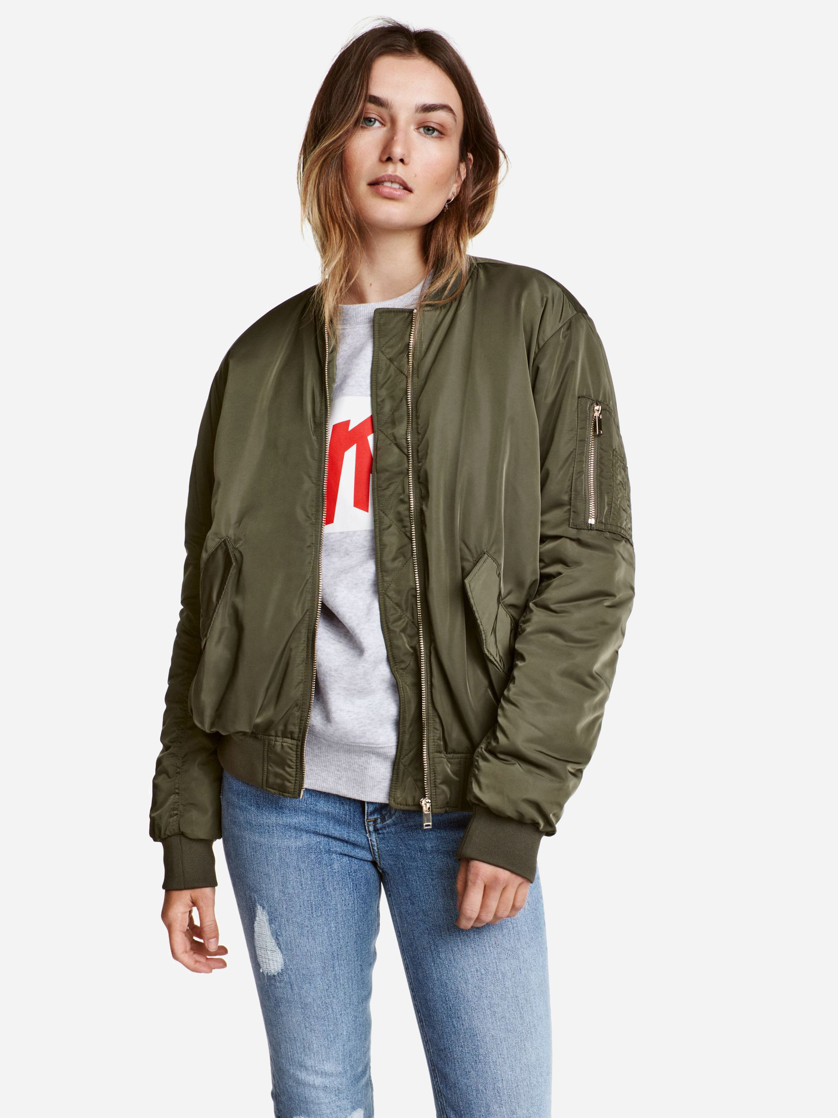 

Бомбер H&M 1803-4279514  Хаки, Бомбер H&M 1803-4279514 34 Хаки