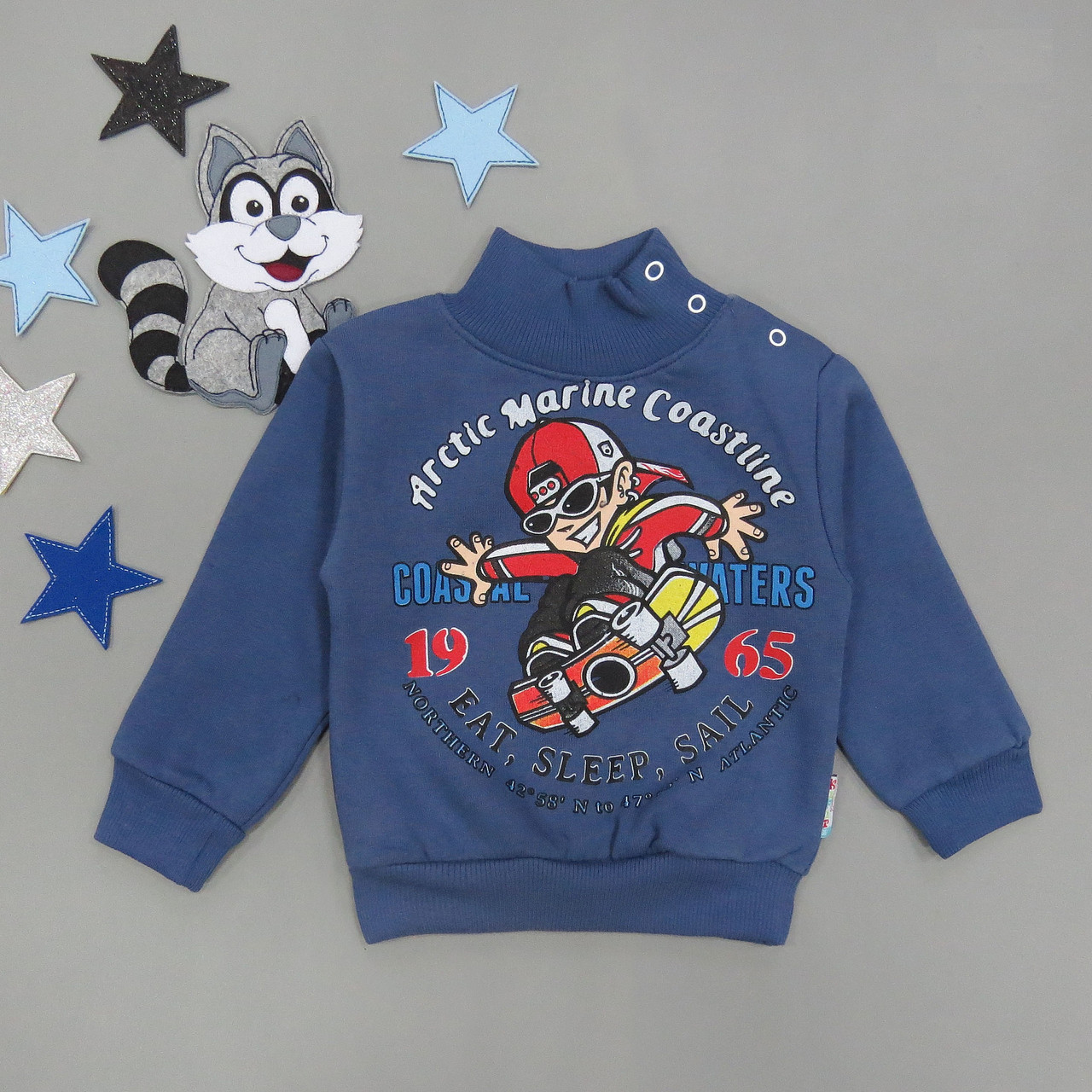 

Теплый свитшот Kipir kids для мальчика 86 см Синий Маломерный 15709