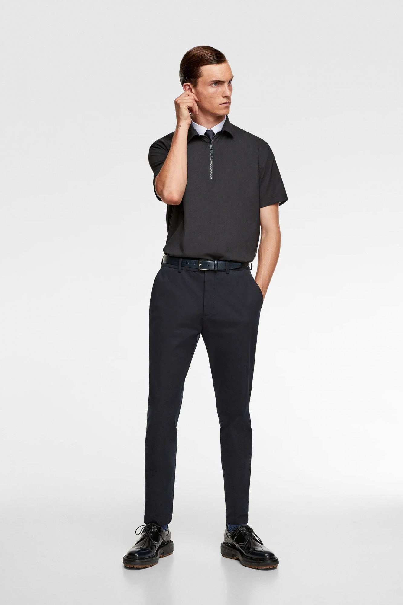 

Поло Zara черное однотонное M (5445 353 800)