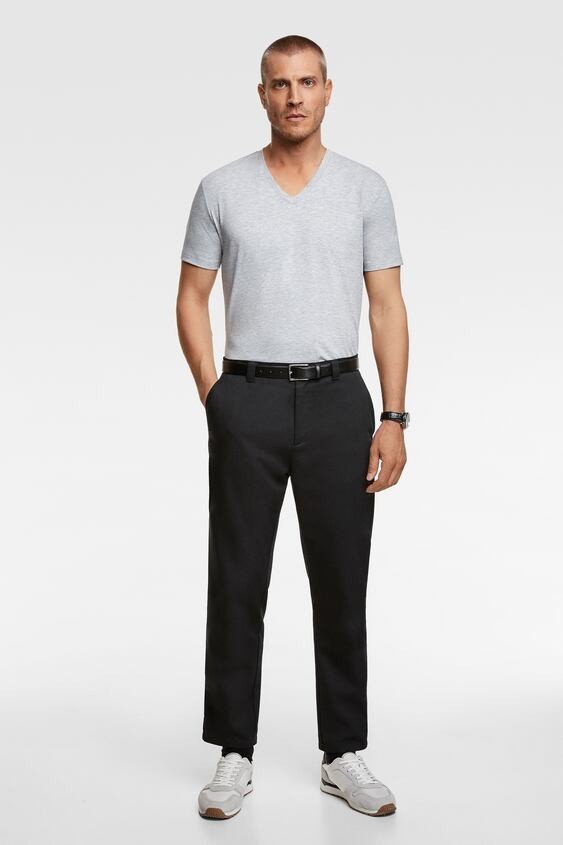 

Футболка Zara серая однотонная M (5584 402 803)