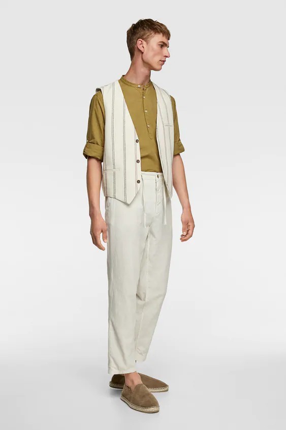 

Брюки Zara белые прямые демисезонные L (9181 300 251)