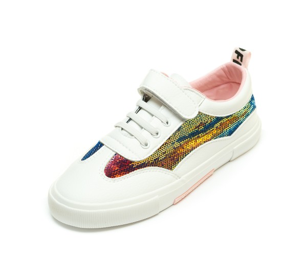 

Кеды Fashion B-1295(31-37)белые роз. пайетка 31р 20 см