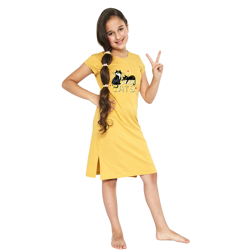 

Сорочка домашняя для девочки CORNETTE 146-152 YELLOW (494/90 Cats 2)