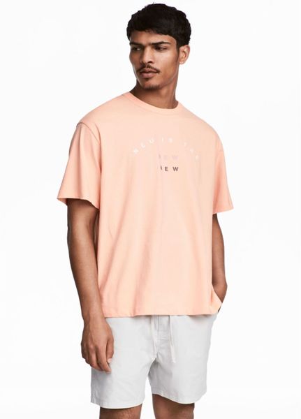 

Футболка мужская H&M XS Абрикосовая (1084-235)